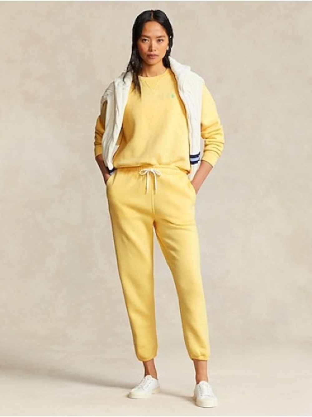 Classic Women's Pale Yellow Drawstring Joggers